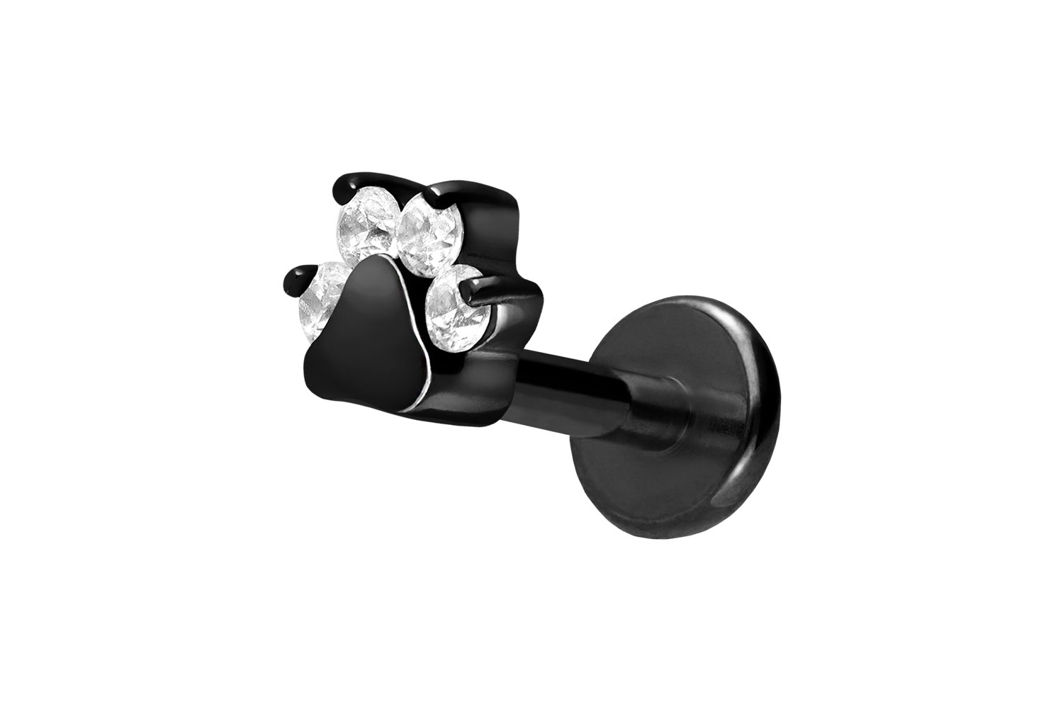 Titan Labret Piercing mit Innengewinde KRISTALLPFOTE